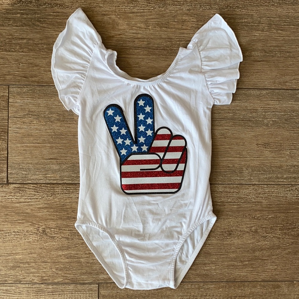 Little Girls 4th of July Bodysuit Top